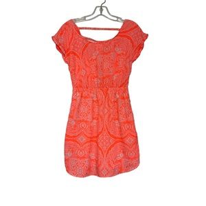 AEO American Eagle Outfitters Dress XS Neon Orange White